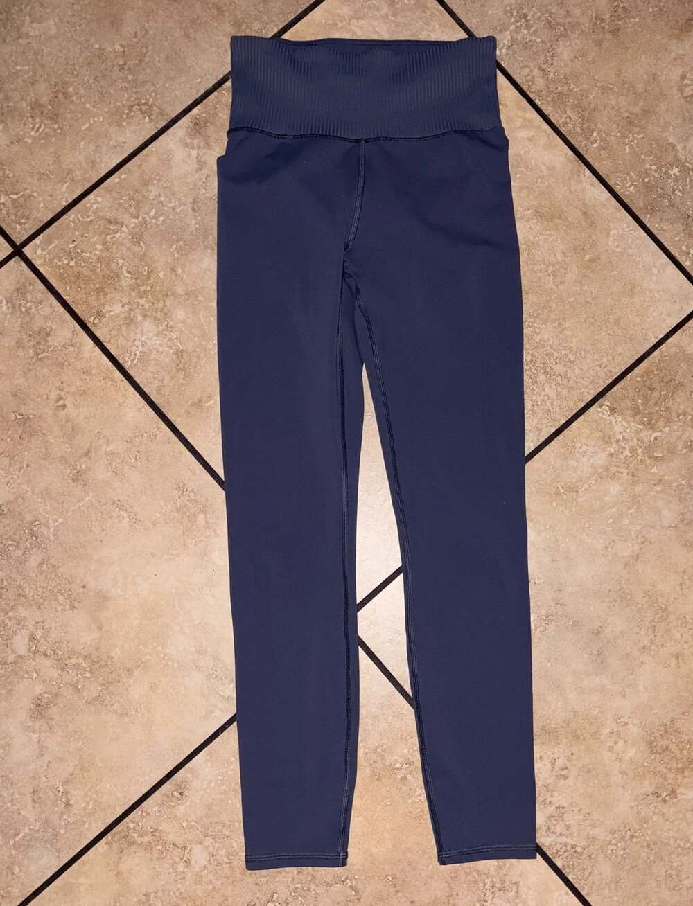 Vuori Rib Studio Legging High Rise Blue Gray Yoga Pants  Atheisure XS